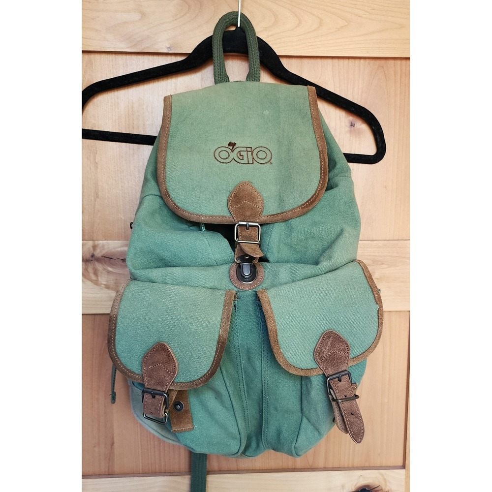 OGIO Green Canvas Backpack Rucksack Vintage Style Utility Gorpcore Hipster